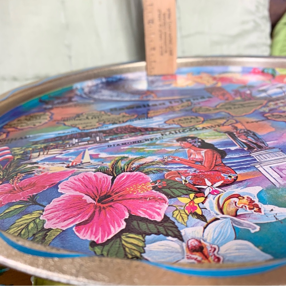60s Hawaii Souvenir Metal Tray - Picture 5 of 5